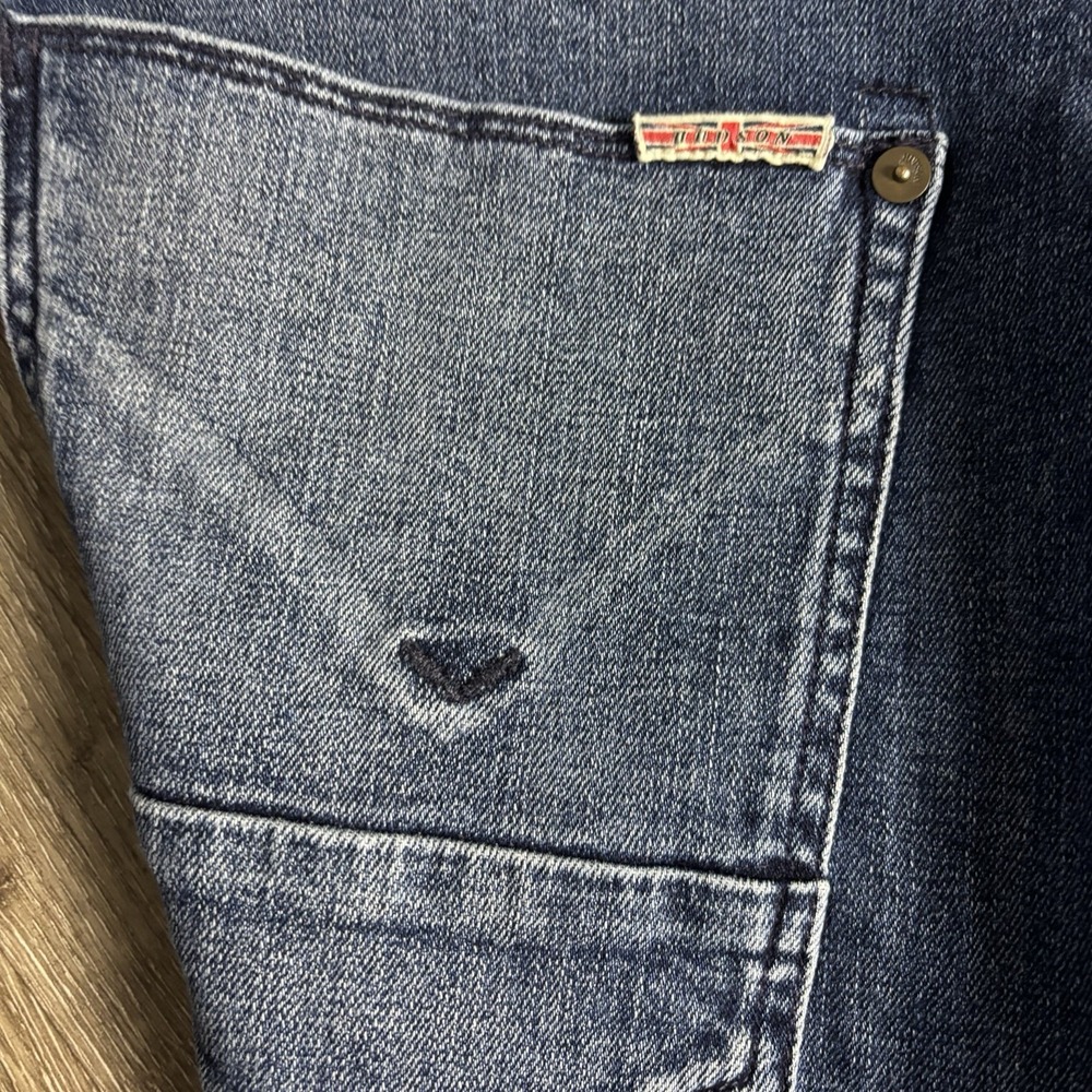 Hudson Byron Straight Jeans Mens‎ 38x34 Blue Denim Zip Fly Stretch Five Pocket - Picture 9 of 12